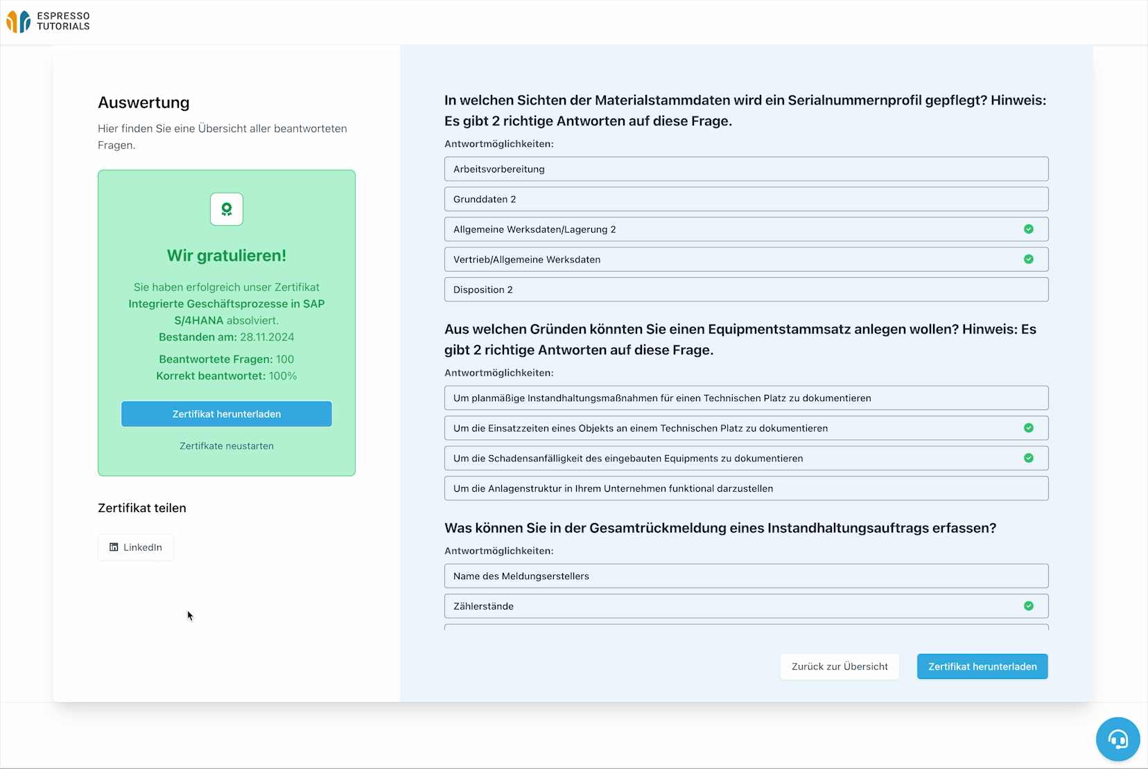 LinkedInを通じてオンラインで証明書を共有する。